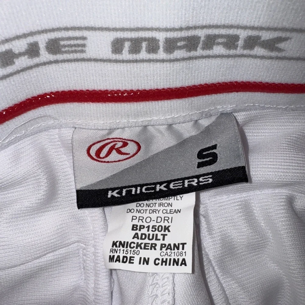 NWT Rawlings Baseball Pants Men Small White Knicker BP150K Piping Cobra Logo